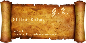 Giller Kolos névjegykártya
